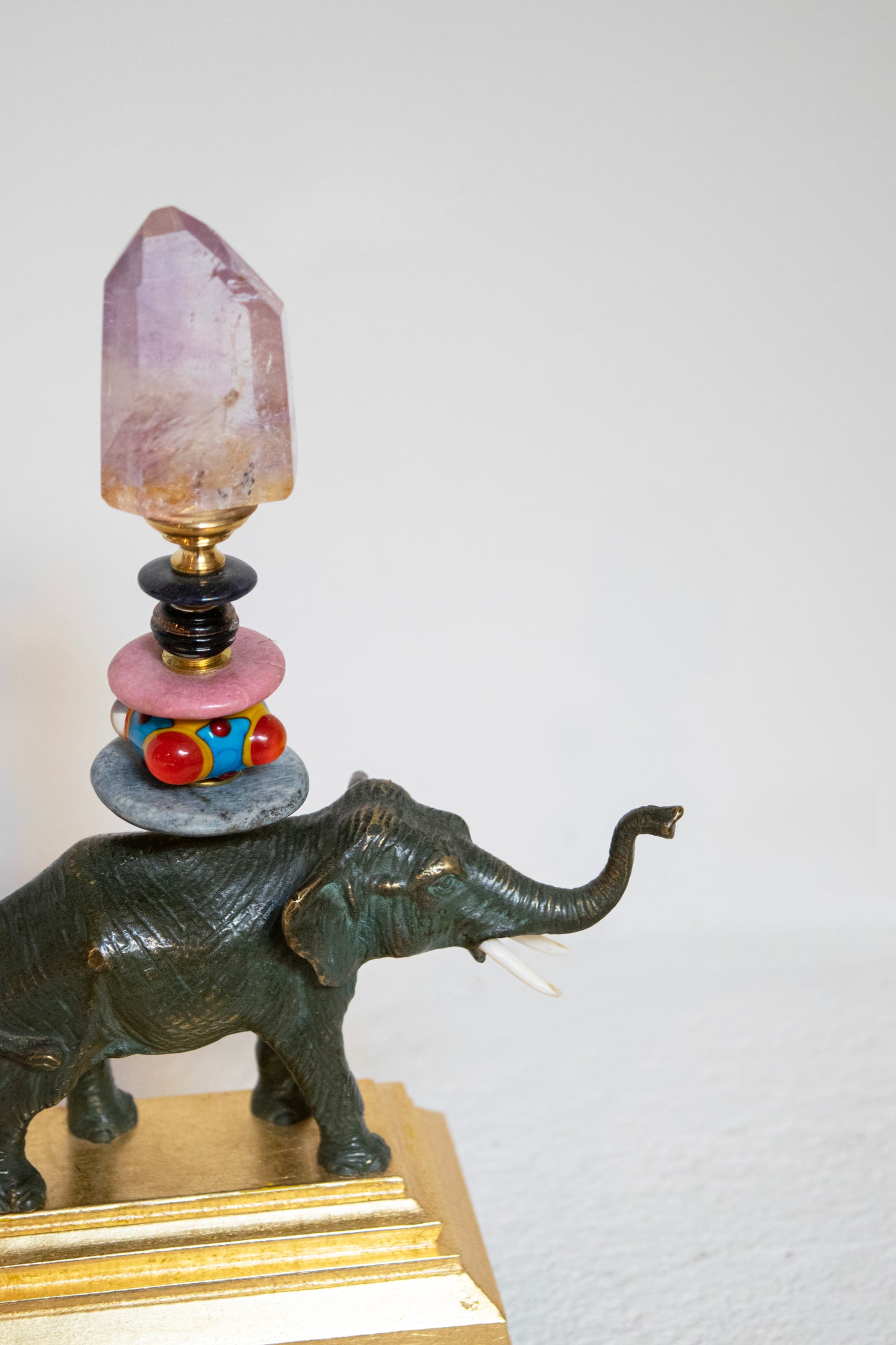 Elefant - Muranoglasperlen, Blattvergoldung