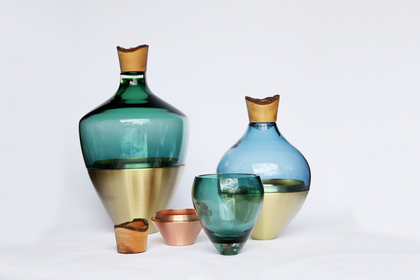 India Small 1 Stacking Vessel - Jade Brass
