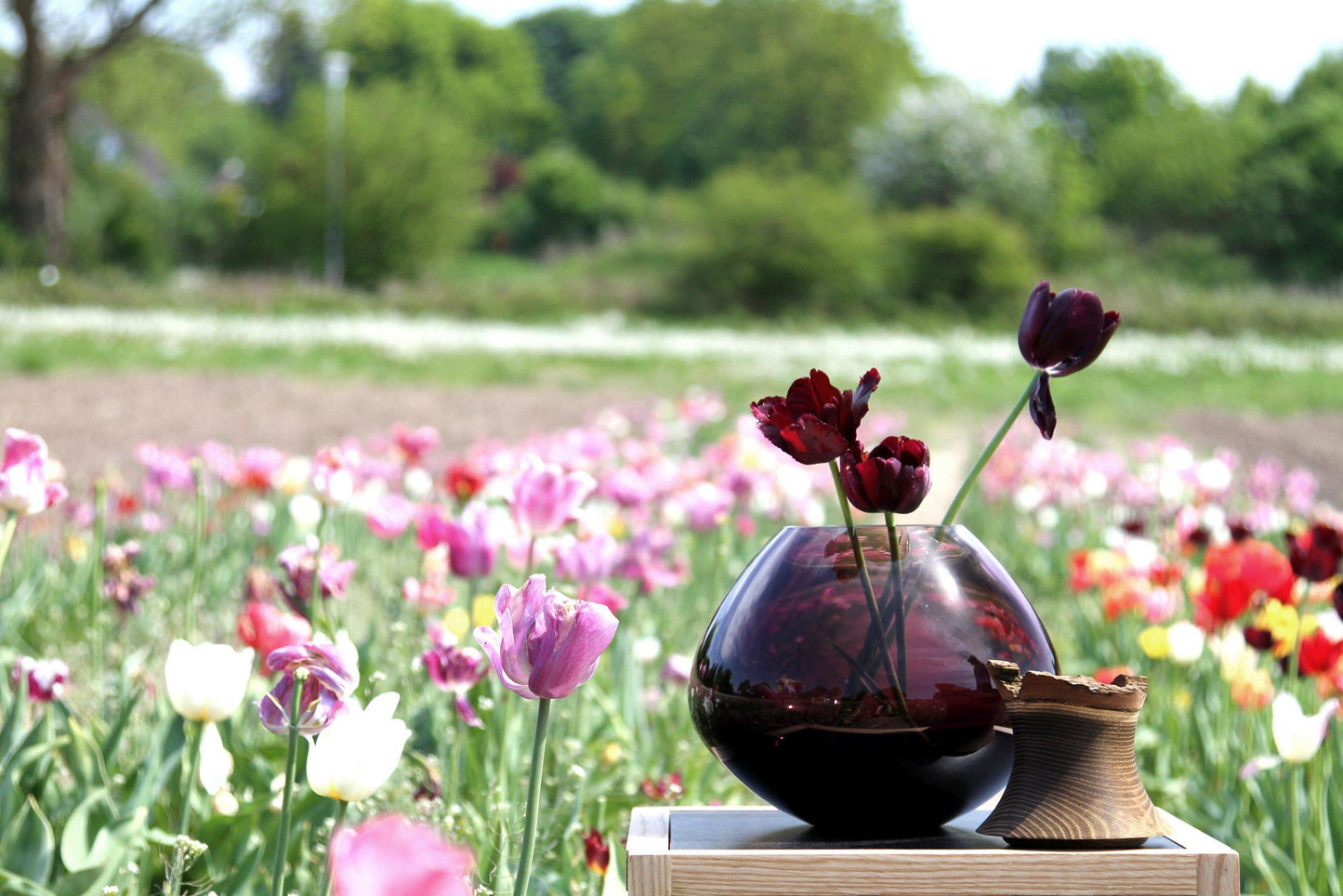 Pisara Small Stacking Vessel - Wine Red Smokered