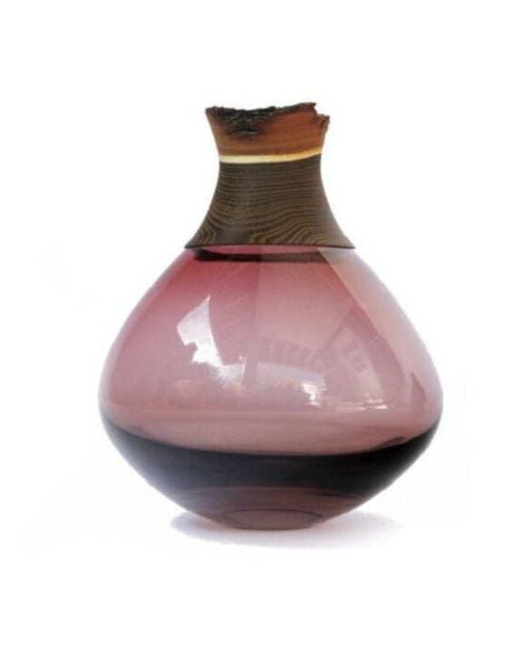 Pisara Small Stacking Vessel - Wine Red Smokered